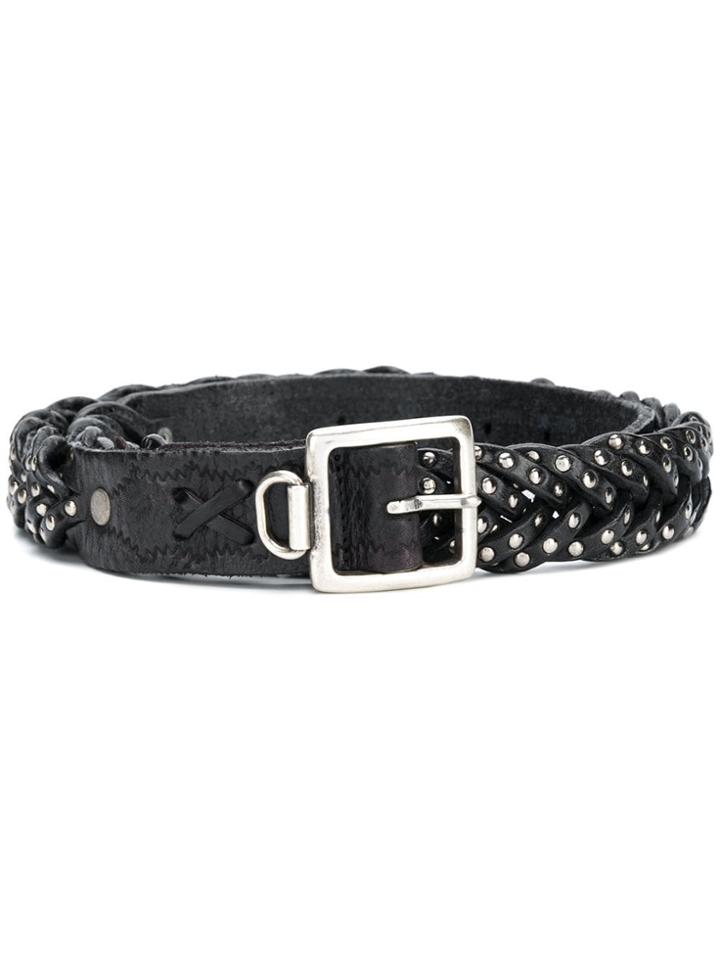 Golden Goose Deluxe Brand Plaited Stud Detail Belt - Black