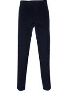 Mp Massimo Piombo Regular Fit Moleskine Trousers, Men's, Size: 52, Blue, Cotton