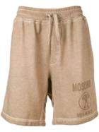Moschino Logo Print Bermuda Shorts - Neutrals