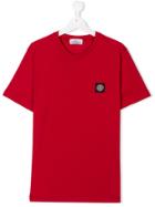 Stone Island Junior Teen Logo Patch T-shirt - Red