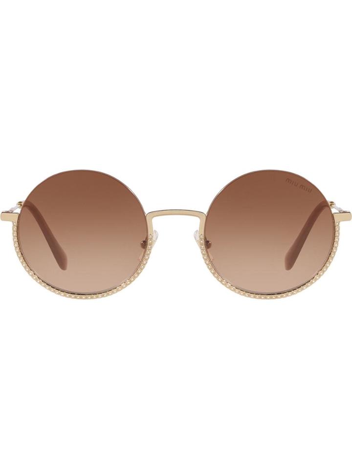 Miu Miu Eyewear Société Sunglasses - Brown