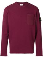 Stone Island Logo Patch Sweater - Pink & Purple