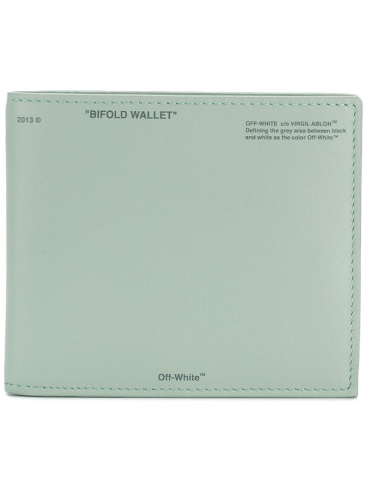 Off-white Bifold Wallet - Green