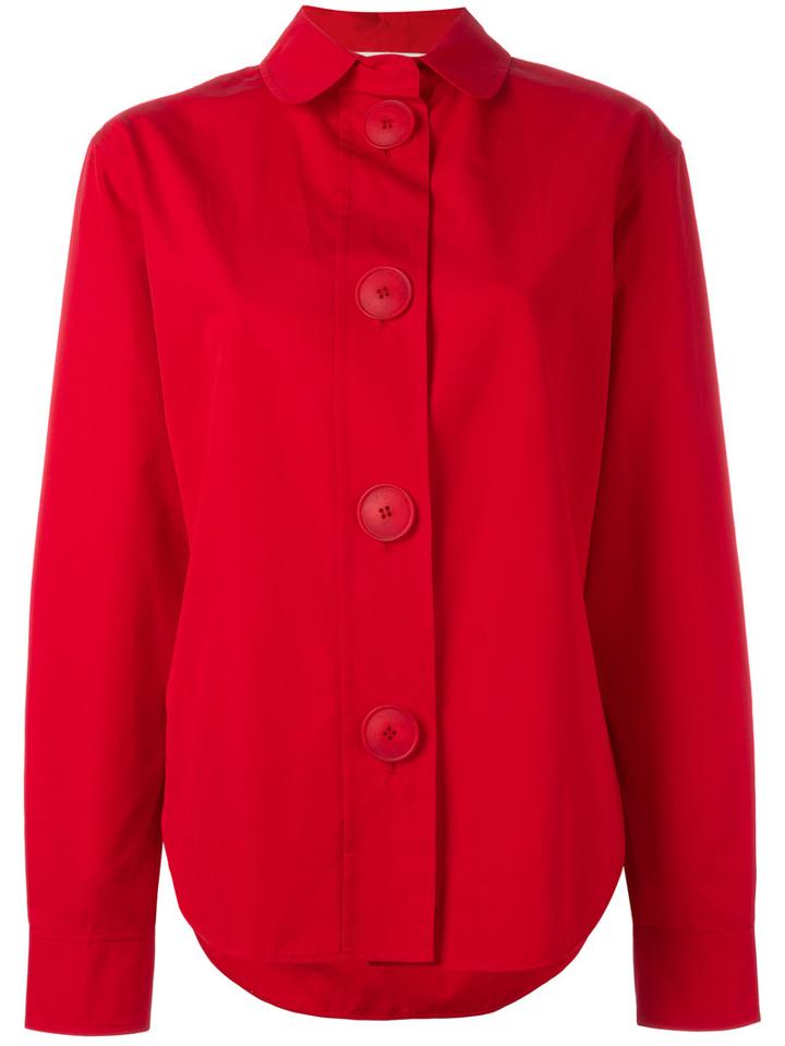 Ports 1961 Oversized Buttons Shirt, Women's, Size: 40, Red, Cotton