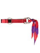 Nk Leather Belt With Silk Ribbon - Red