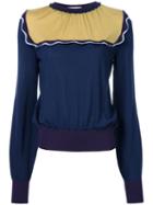 Roksanda - Contrast Sweatshirt - Women - Wool - L, Blue, Wool