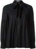 Vivetta Collar Detail Ruffled Shirt, Women's, Size: 42, Black, Cotton/spandex/elastane