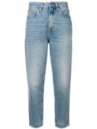 Tommy Jeans Cropped Mom Jeans - Blue