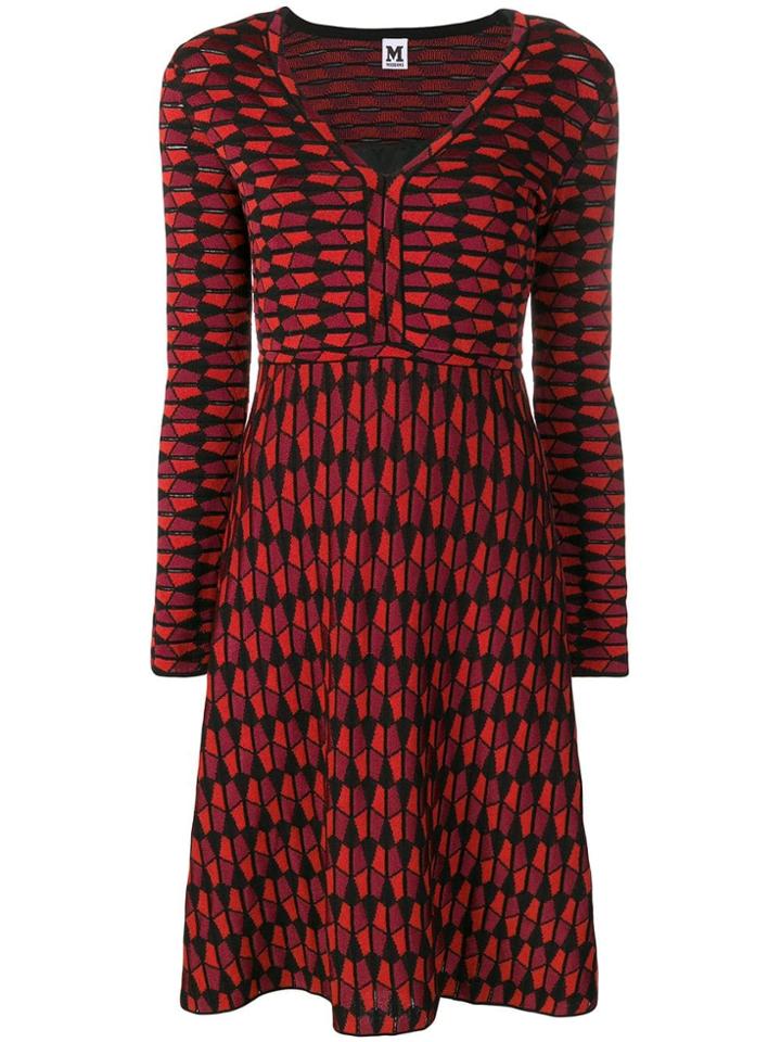 M Missoni Geometric Knit Dress - Red