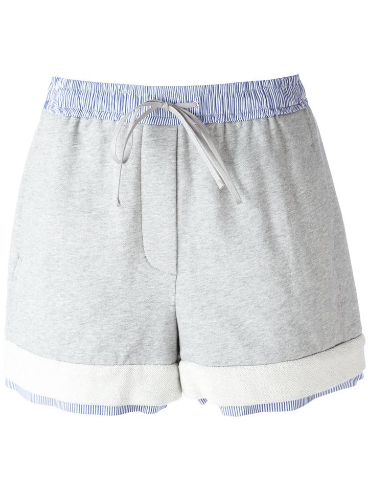 3.1 Phillip Lim Drawstring Shorts, Women's, Size: Small, Grey, Cotton