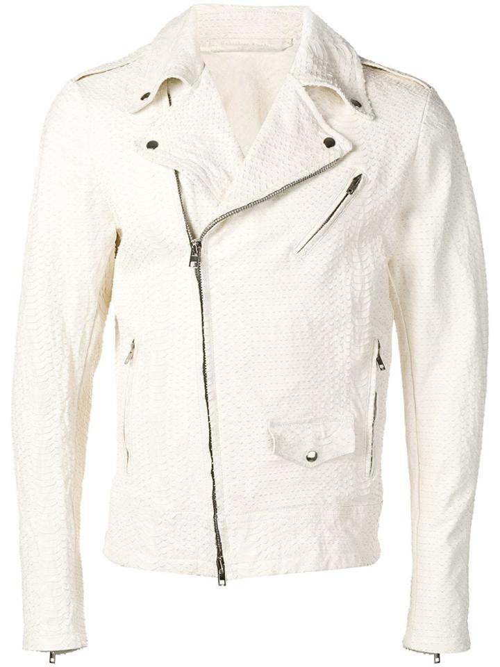 Salvatore Santoro Fitted Biker Jacket - White