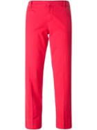 Tory Burch Cropped Trousers, Women's, Size: 28, Red, Cotton/spandex/elastane