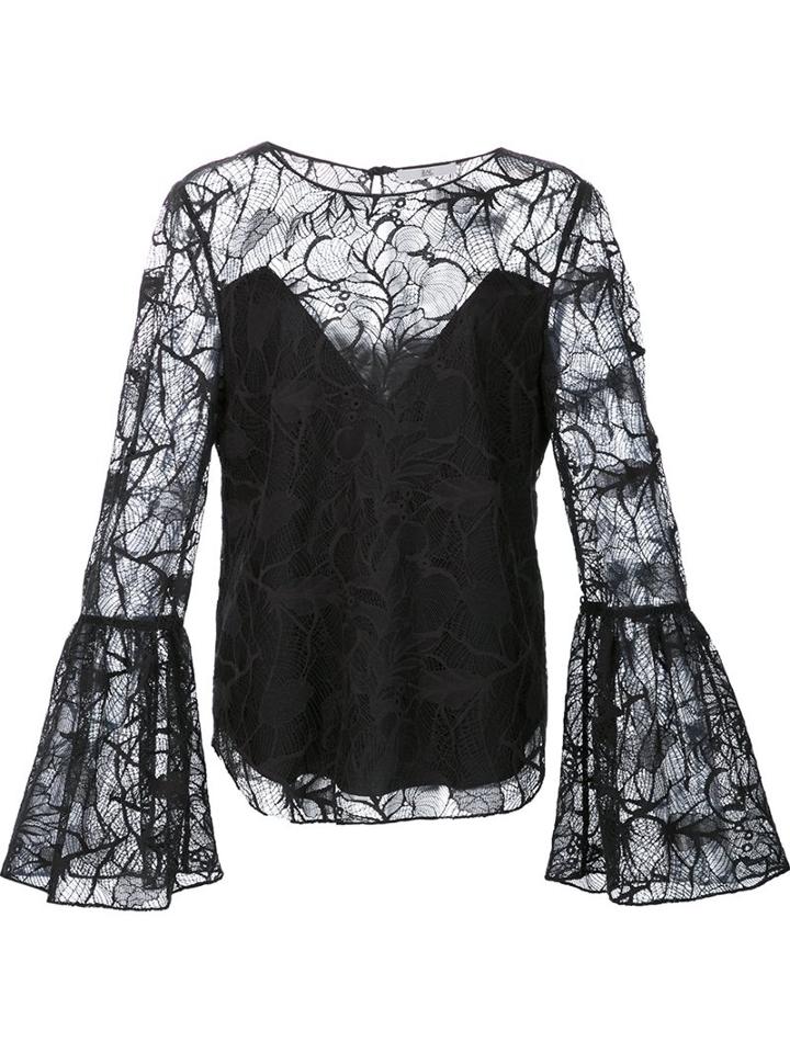 Zac Zac Posen Lace Blouse, Women's, Size: 6, Black, Cotton/nylon