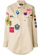 Dsquared2 Badge-embroidered Shirt - Nude & Neutrals