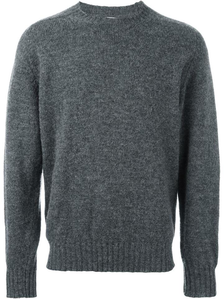 E. Tautz Shetland Jumper, Men's, Size: Xl, Grey, Wool