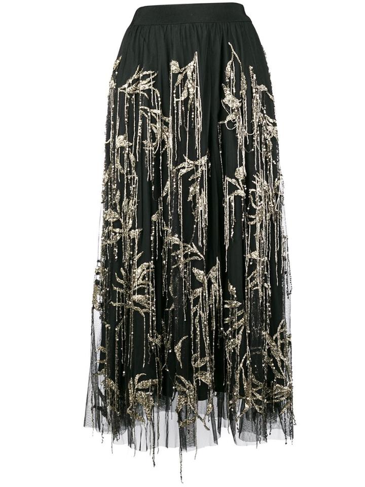 Amen Embellished Tulle Skirt - Black