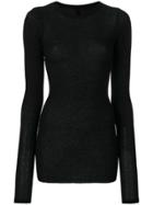 Isabel Benenato Fitted Knitted Top - Black