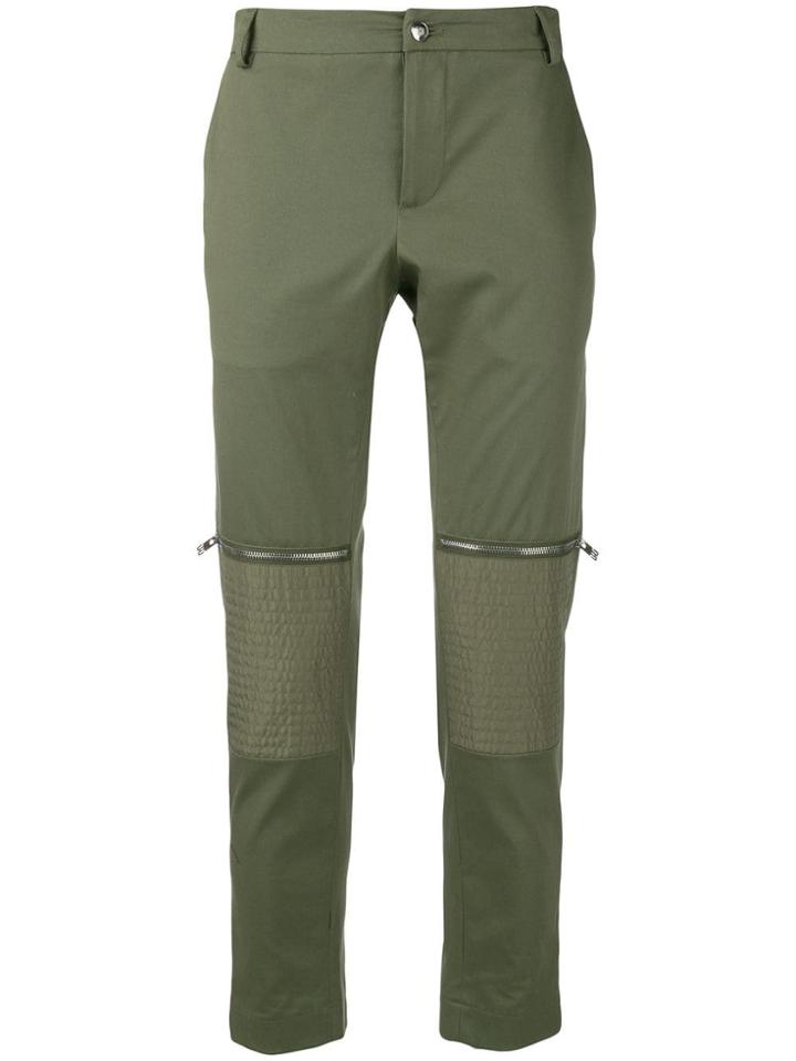 Les Hommes Urban Zip Detail Trousers - Green