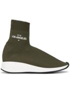 Joshua Sanders Fly To Los Angeles Sock Sneakers - Green