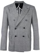 Lc23 Glen Plaid Double-breasted Blazer, Men's, Size: 44, Grey, Wool/viscose