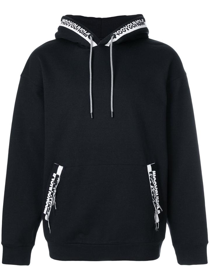 Wooyoungmi Logo Banded Hoodie - Blue