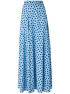 P.a.r.o.s.h. Long Star Print Skirt, Women's, Size: Medium, Blue, Silk/spandex/elastane