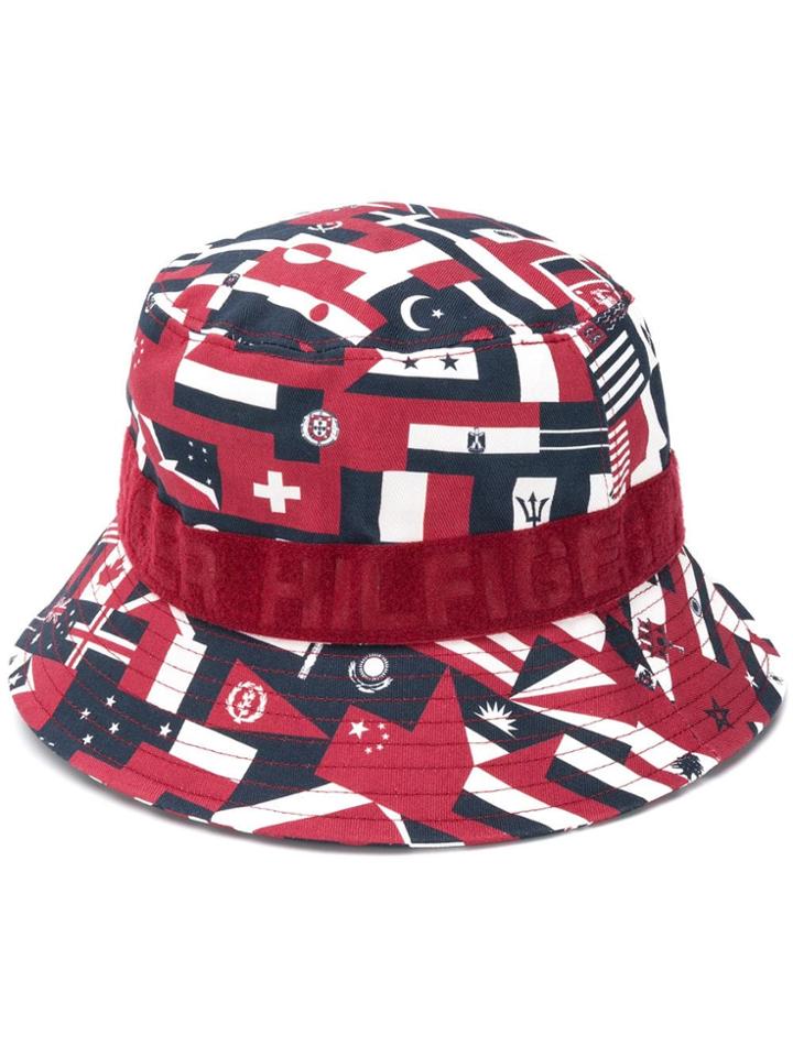 Tommy Hilfiger Flag Print Bucket Hat - Blue
