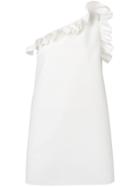 Msgm Asymmetric Ruffle Dress - White