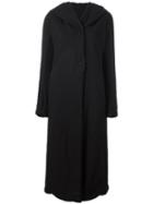 Poème Bohémien Hooded Long Coat, Women's, Size: 40, Black, Cotton/viscose/wool