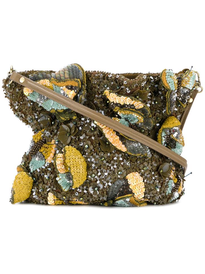 Jamin Puech Sequin All Over Shoulder Bag - Green