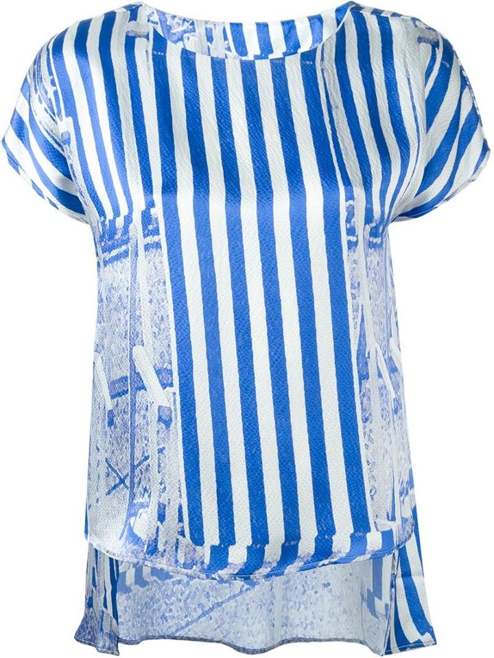 Ultràchic Multi Stripe Print Low Back T-shirt