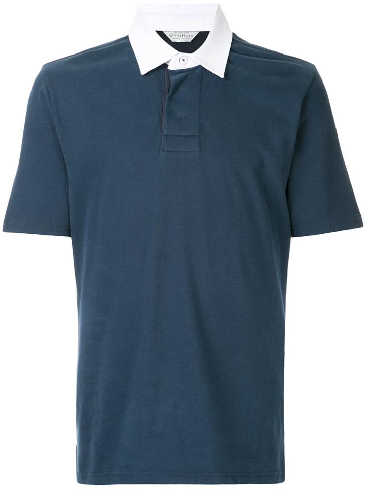 Gieves & Hawkes Contrast-collar Polo Top - Black