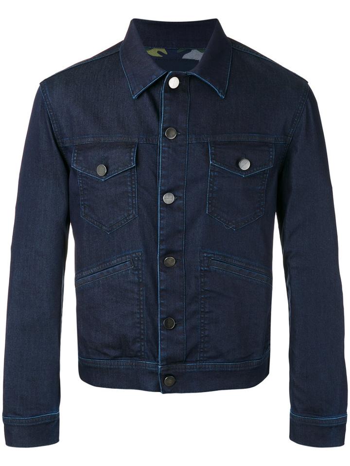 Jacob Cohen Button-up Denim Jacket, Men's, Size: Large, Blue, Cotton/polyester/spandex/elastane