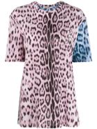 Roberto Cavalli Leopard Print T-shirt - Pink