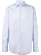 Canali Striped Shirt, Size: 41, Blue, Cotton