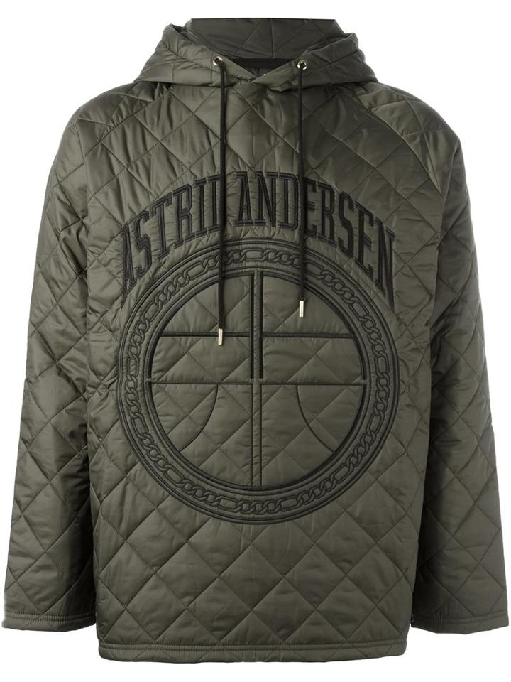 Astrid Andersen Quilted Hoodie, Men's, Size: Medium, Green, Polyamide/polyester