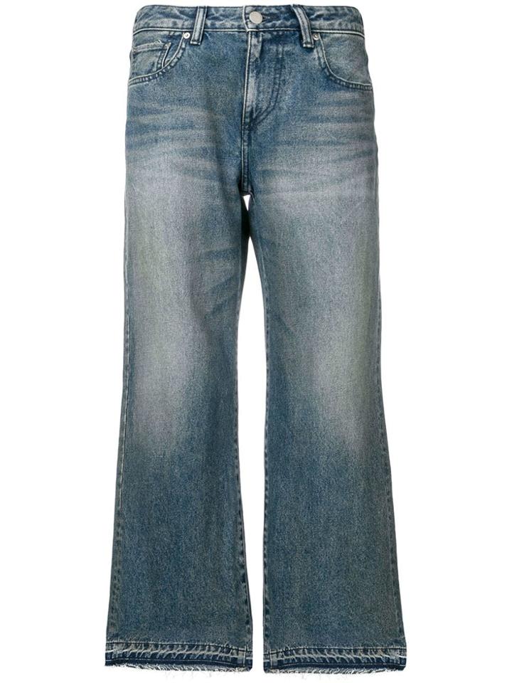 John Elliott Washed Wide Leg Jeans - Blue