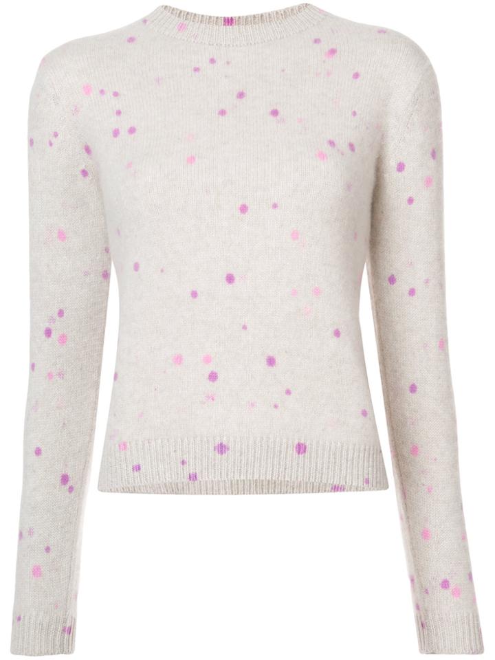 The Elder Statesman Dotted Cashmere Sweater - White