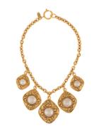 Chanel Vintage Diamond Design Necklace - Metallic