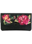 Dolce & Gabbana Floral Print Wallet Set - Black