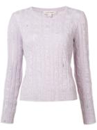 Marc Jacobs Cable Knit Hole Sweater, Women's, Size: Large, Pink/purple, Cashmere