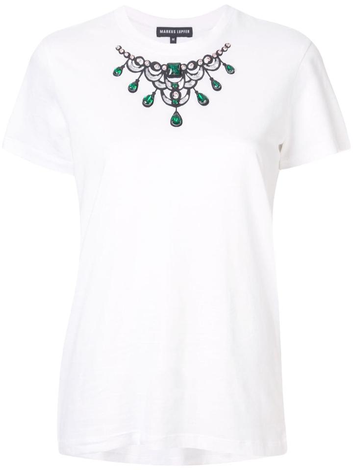Markus Lupfer Necklace Detail Shirt - White