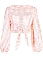 Stine Goya Bianca Puff Sleeve Crop Top - Neutrals