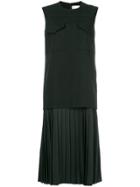 Victoria Victoria Beckham Pleated Midi Dress - Black