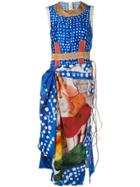 Marni Mix Print Midi Dress - Blue