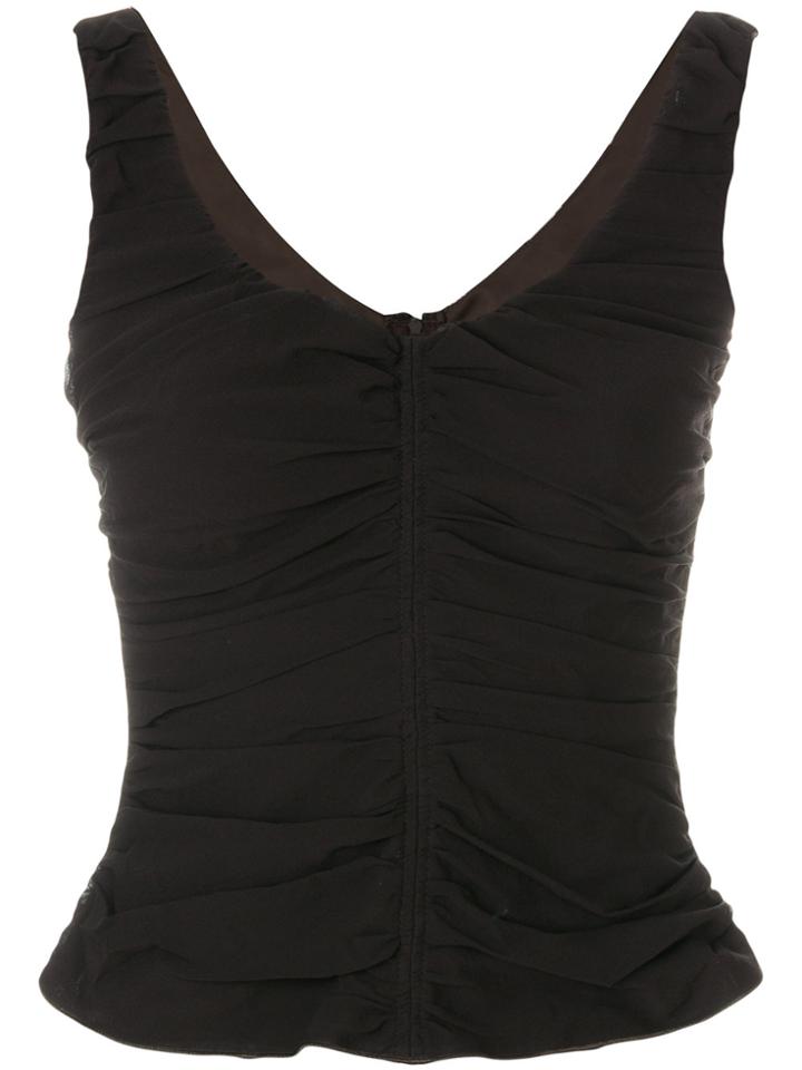 Armani Collezioni Ruched Detail Tank Top - Brown