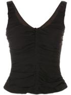 Armani Collezioni Ruched Detail Tank Top - Brown
