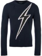 Marc Jacobs Lightning Bolt Jumper, Men's, Size: Xl, Blue, Wool