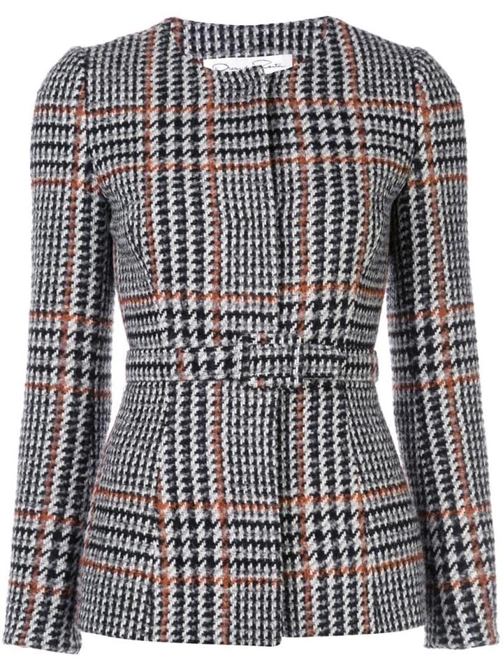 Oscar De La Renta Houndstooth Check Jacket - Multicolour