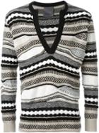 Laneus V-neck Jumper, Men's, Size: 44, Black, Viscose/nylon/cotton